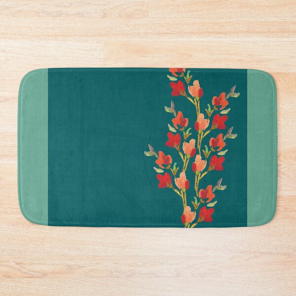 Item preview, Red posy on dark teal background designed and sold by PURPLEbliss.