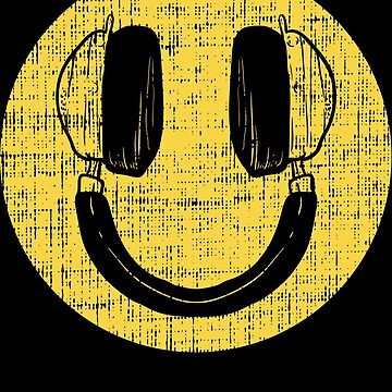 Headphones Smiley Dj Dance House Rave Music Tee Shirt
