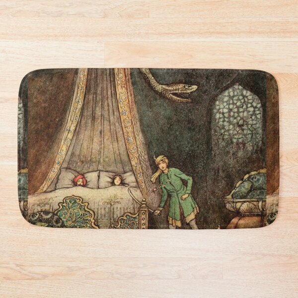 Item preview, Indians in bed with a giant Python Tales from Bengal illustration - Warwick Goble designed and sold by Vintage Designs +.