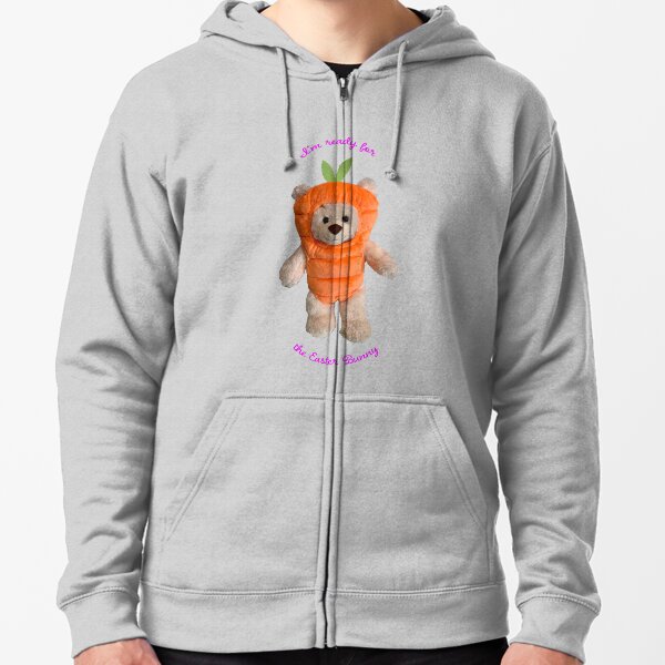 Teddy Bear In Carrot Costume Zipped Hoodie