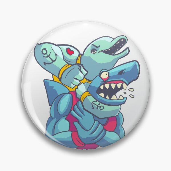 Item preview, Buff Dolphin Vs Shark sticker designed and sold by bosskeybren.