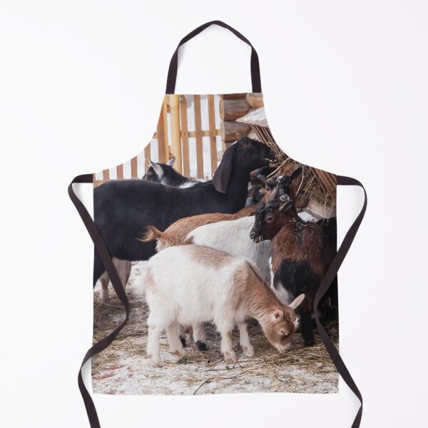 Item preview, goats on the farm eat hay in winter designed and sold by nataliavavilina.