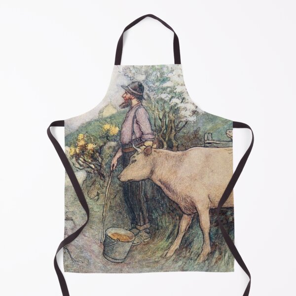 Item preview, Farmer with cow vintage illustration - Warwick Goble designed and sold by Vintage Designs +.