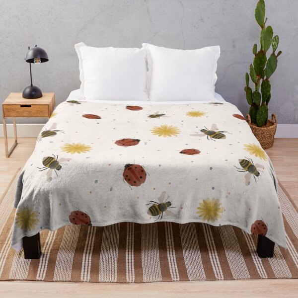 Item preview, Flowers Ladybugs and Bees Pattern designed and sold by Gallerisa.