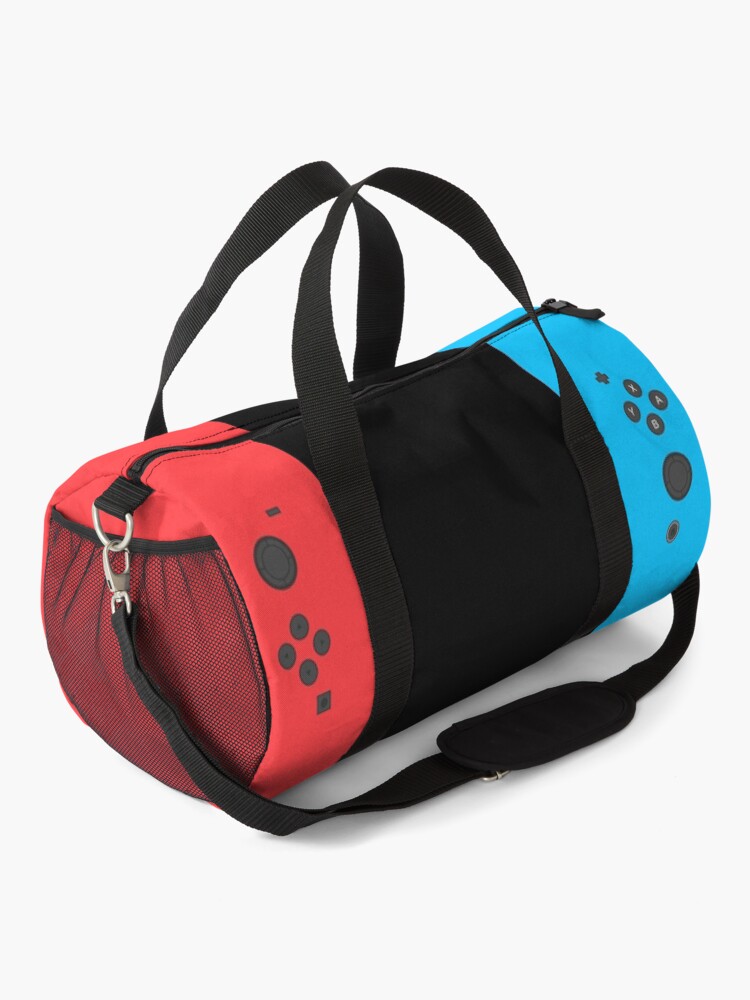 Alternate view of Nintendo Switch Blue Red Gamer Gaming Heart Sticker Fitted Face Mask Tote Bag Shirt Hoodie Sweatshirt Skirt Print Design Duffle Bag