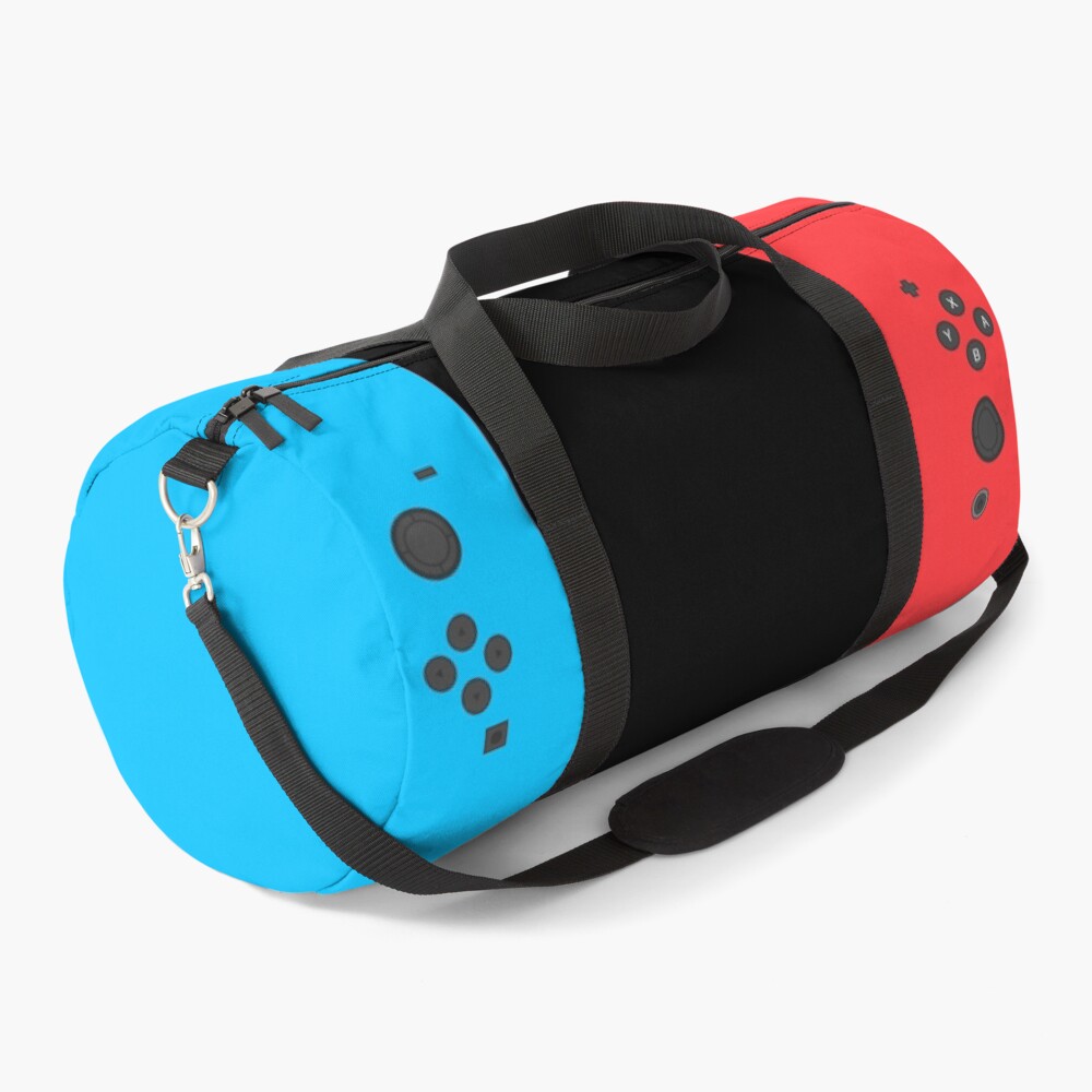 Nintendo Switch Red Blue Controller Gamer Gaming Inspired Design Duffle Bag