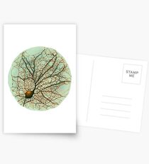 Dendritic tree and spines of an hippocampal neuron - watercolor - green Postcards