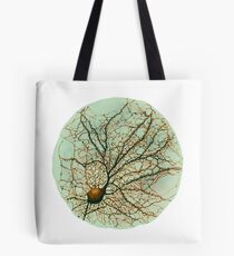 Dendritic tree and spines of an hippocampal neuron - watercolor - green Tote Bag