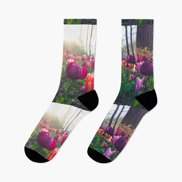 Item preview, Sunrays on Violet and Orange Tulips designed and sold by thegraypocket.