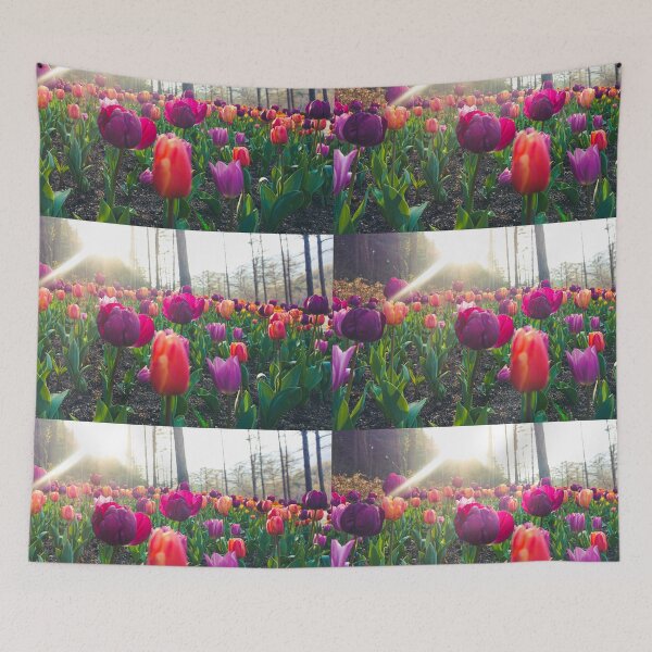 Item preview, Sunrays on Violet and Orange Tulips designed and sold by thegraypocket.