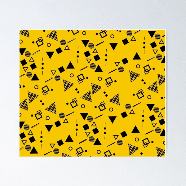 Aperçu de l'œuvre Figure Motif géométrique jaune et noir créée et vendue par newwind87.