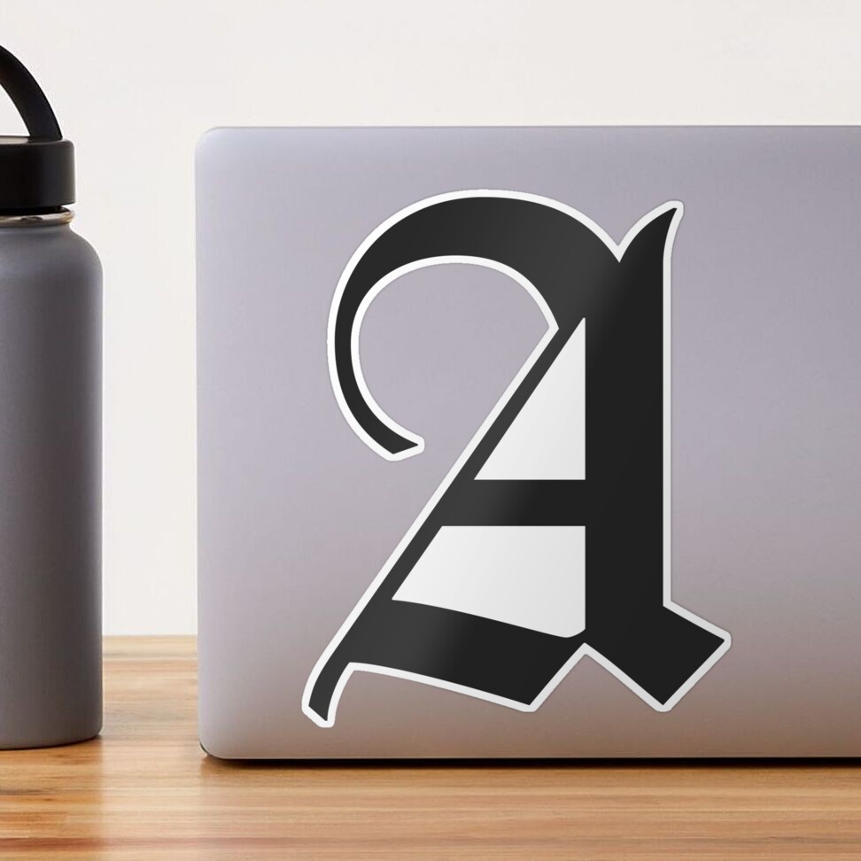 Blackletter type letter A Sticker for Sale by Adam Dolanský