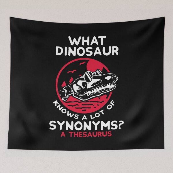 Item preview, What dinosaur knows a lot of synonyms?  A thesaurus designed and sold by FashionFuture.