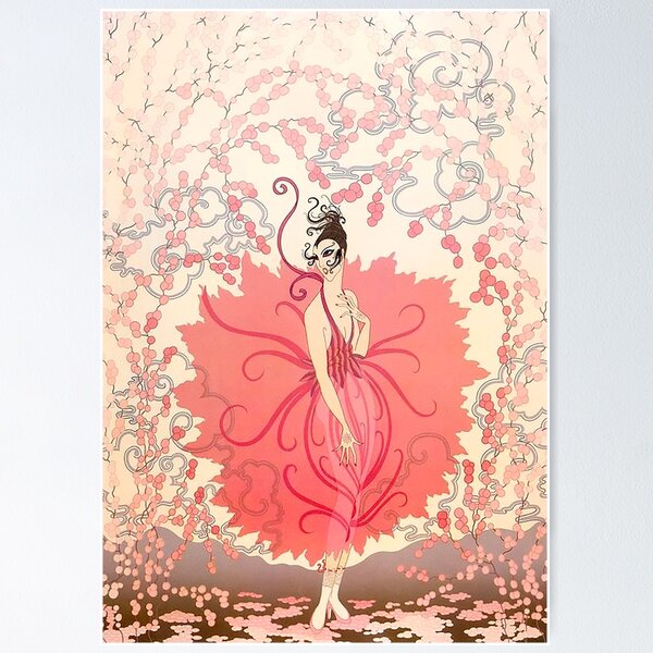Item preview, Pink Lady by Erte designed and sold by IndieArtDream.