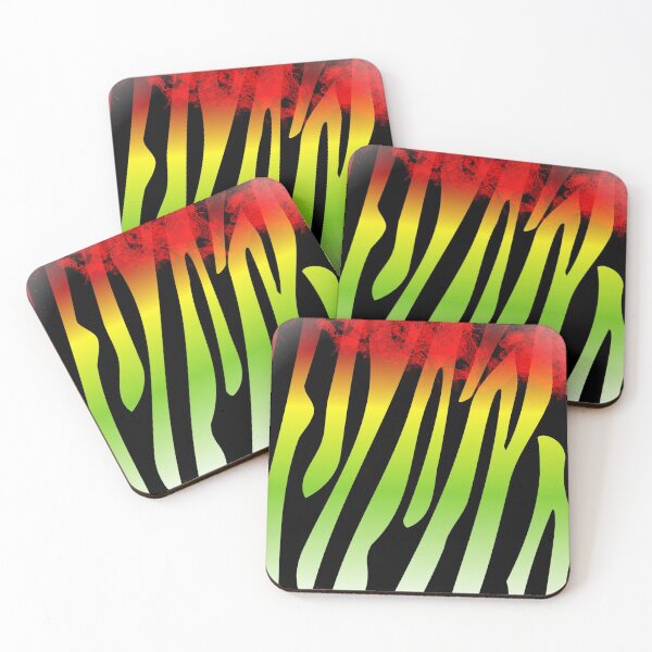 Item preview, Abstract Zebra Stripes With Green, Yellow, Black And Red  designed and sold by Mary Riley.