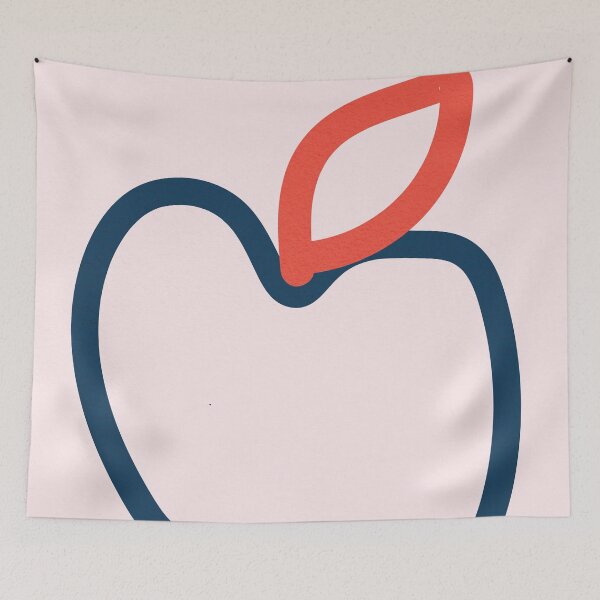 Aperçu de l'œuvre Apple Minimal Lines, Nursery Decor créée et vendue par technicolorable_art.