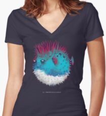 Punk Fish Women's Fitted V-Neck T-Shirt