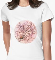 Dendritic tree and spines of an hippocampal neuron - watercolour - Pink Women's Fitted T-Shirt