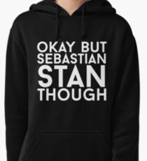 Sebastian Stan - White Text Pullover Hoodie