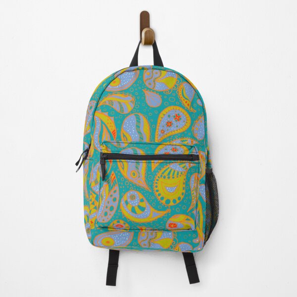 Item preview, Peacock Paisley with yellow and grey designed and sold by sueshorman.