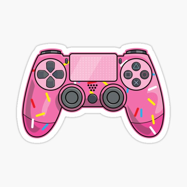 Pink Donut Sprinkled Video Game Controller Sticker