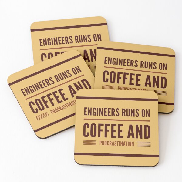 Item preview, Engineers run o coffee and procrastination designed and sold by Obitez.
