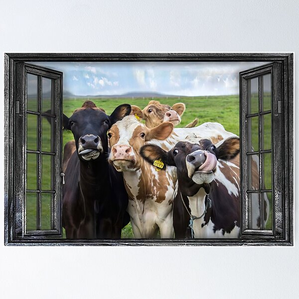 Item preview, Cattle Cows Window View designed and sold by KellenCowleyArt.