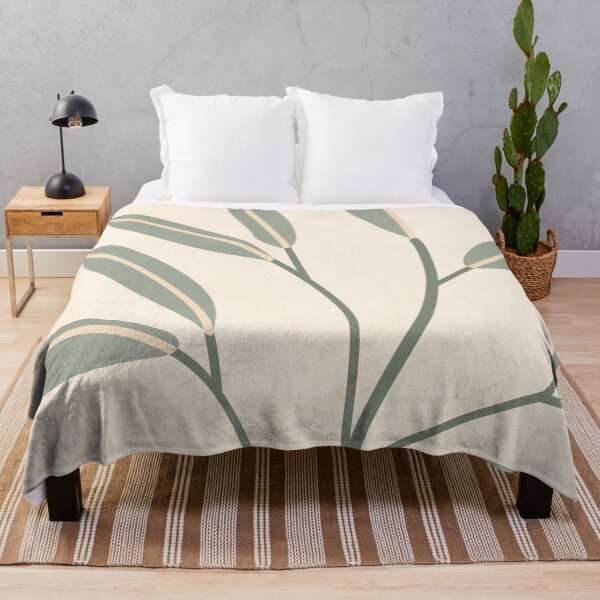 Item preview, Mid Century, Modern Artwork, Plant Leaves, Beige 1 designed and sold by technicolorable_art.
