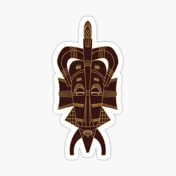 Senufo Mask brown 2 - Ivory Coast Sticker