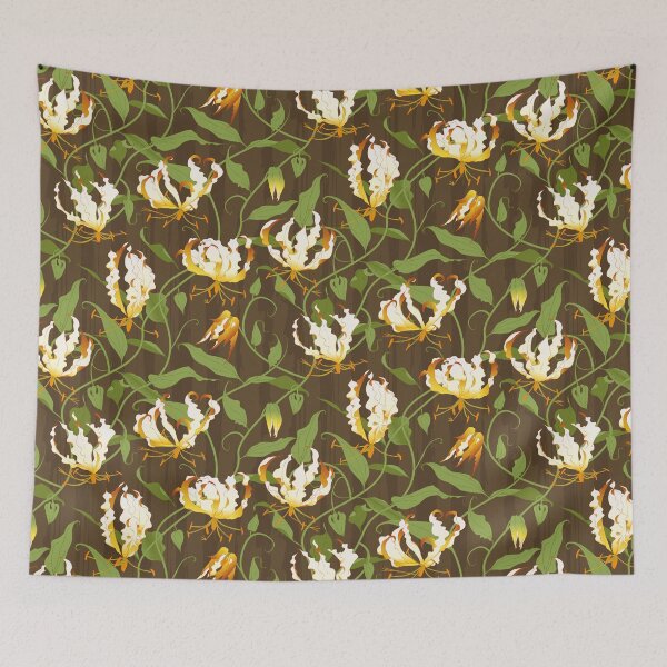 Item preview, Gloriosa - white on brown designed and sold by kobyakov.