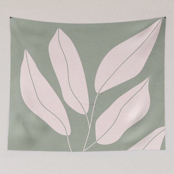 Aperçu de l'œuvre Mid Century Modern Artwork, Plant Leaves, Sage Green 2 créée et vendue par technicolorable_art.