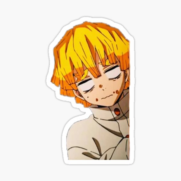 demon slayer zenitsu agatsuma sticker by bellareii redbubble