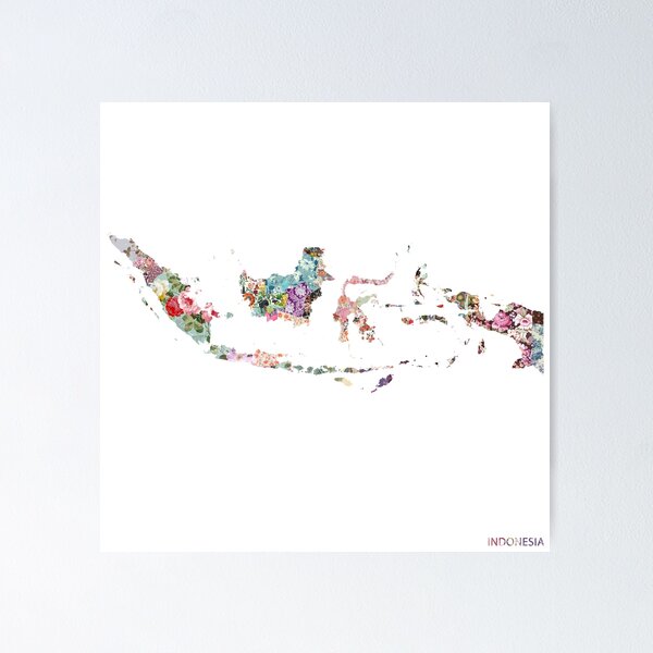 Item preview, Indonesia map designed and sold by FlowersMaps.