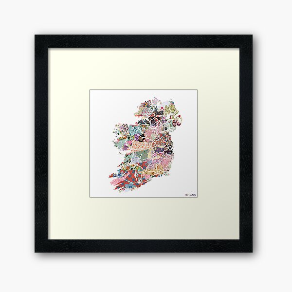 Carte de l'Irlande Impression encadrée