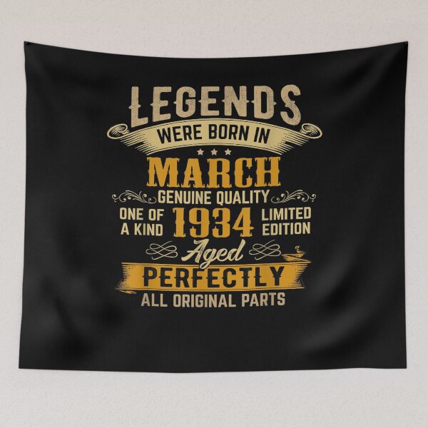 Item preview, 87 Years Birthday Legends Are Born In March 1934 designed and sold by ninapfvu.