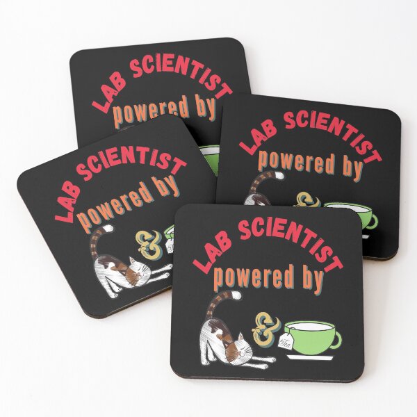 Item preview, LAB SCIENTIST POWERED BY CATS AND TEA FUNNY MEDICAL LABORATORY SCIENTIST  designed and sold by Hippiesole.