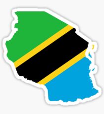 Flag Map of Tanzania Sticker