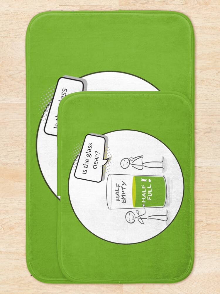 Alternate view of Glass Half Empty or Half Full Housekeeping Novelty Gifts Bath Mat