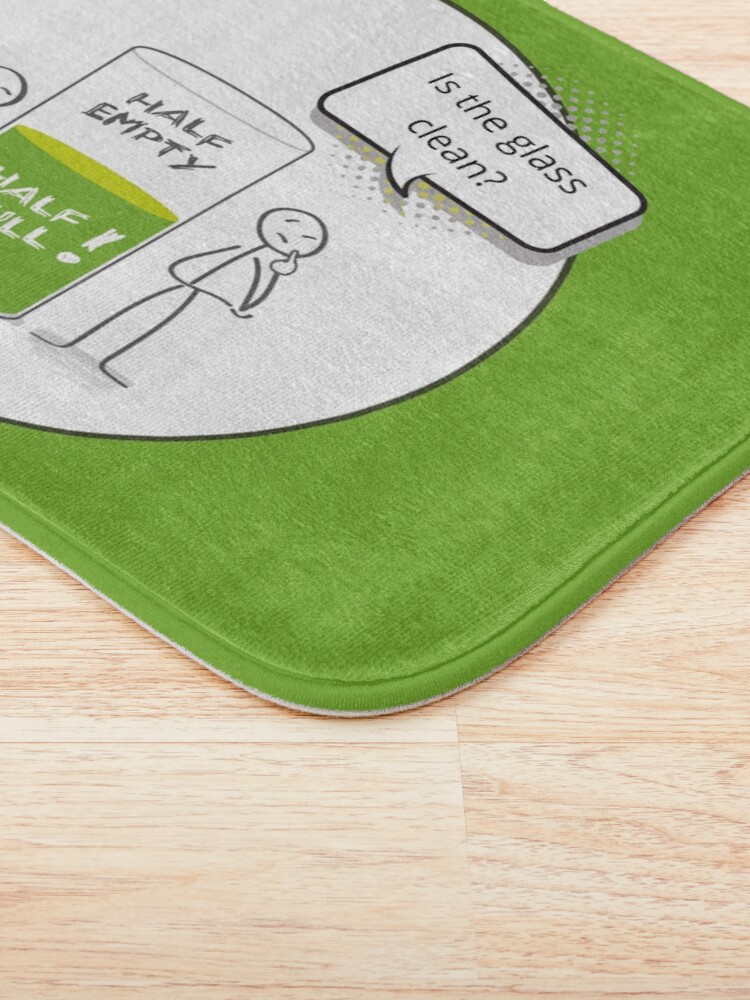 Alternate view of Glass Half Empty or Half Full Housekeeping Novelty Gifts Bath Mat