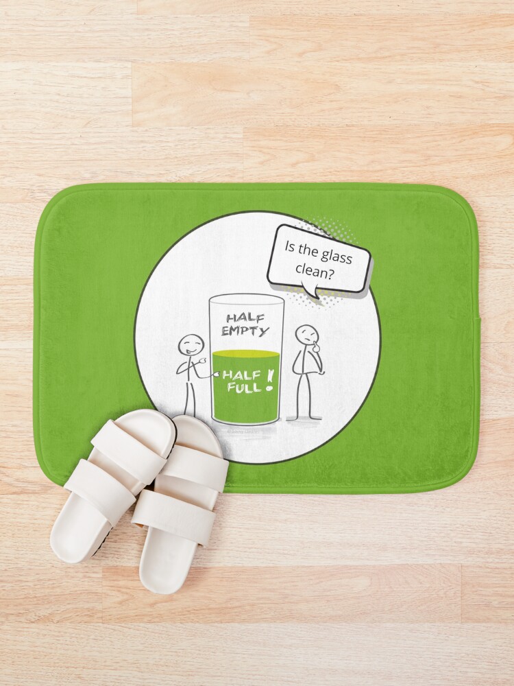 Alternate view of Glass Half Empty or Half Full Housekeeping Novelty Gifts Bath Mat