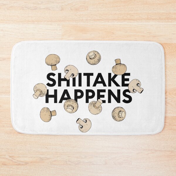 Item preview, "Shiitake happens" statement collage with mushrooms designed and sold by TrueType.