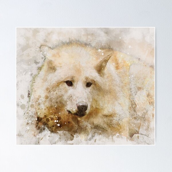 Item preview, Wolf watercolour digital portrait designed and sold by Gerald Waters.