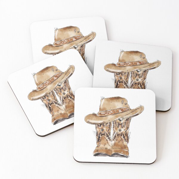 Item preview, Cowboy boots.cowboy hat.watercolor illustration designed and sold by hjstudioo.