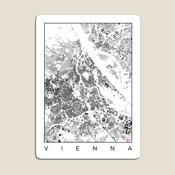 Vienna Map Schwarzplan Only Buildings Urban Plan Magnet