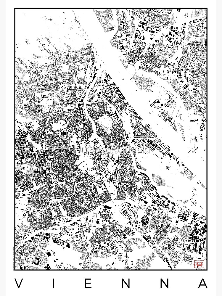 Vienna Map Schwarzplan Only Buildings Urban Plan by HubertRoguski