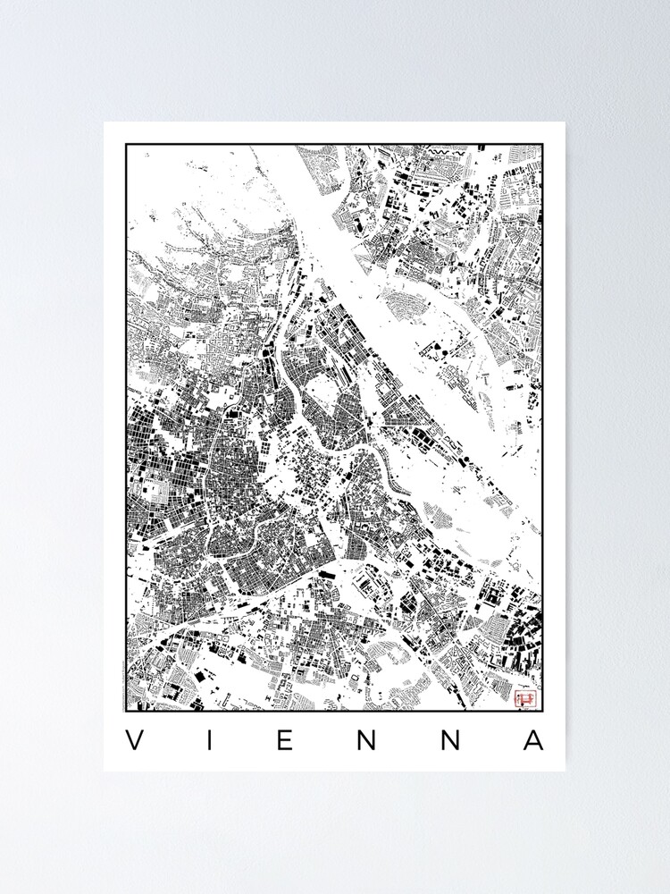 Alternate view of Vienna Map Schwarzplan Only Buildings Urban Plan Poster