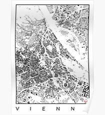Vienna Map Schwarzplan Only Buildings Urban Plan Poster