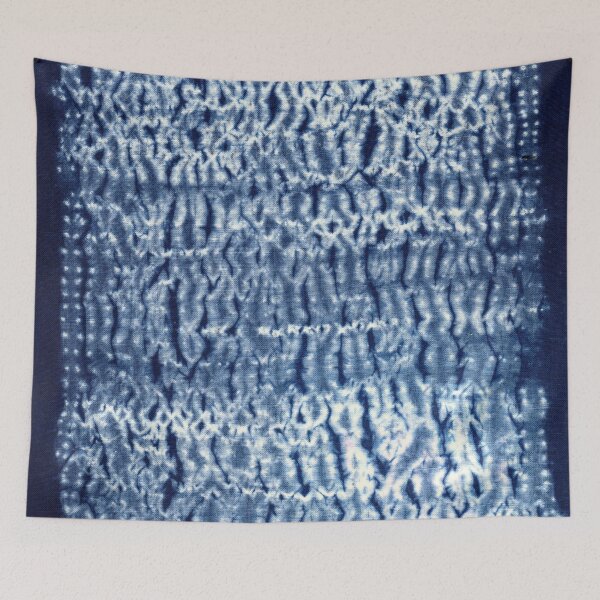 Item preview, Indigo Shibori Textile Art -Japanese Tie Dye Print designed and sold by Michelebuttons.