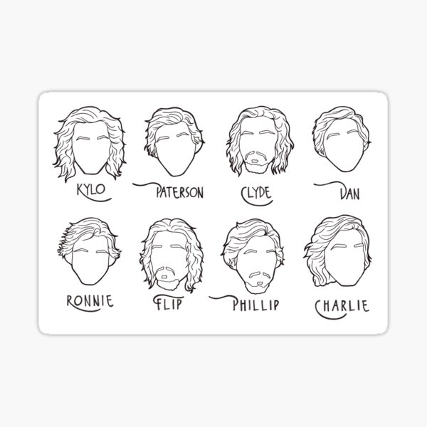 Vista previa del artículo con la obra «Bocetos de personajes de Adam Driver», diseñado y vendido por simplyssketches.