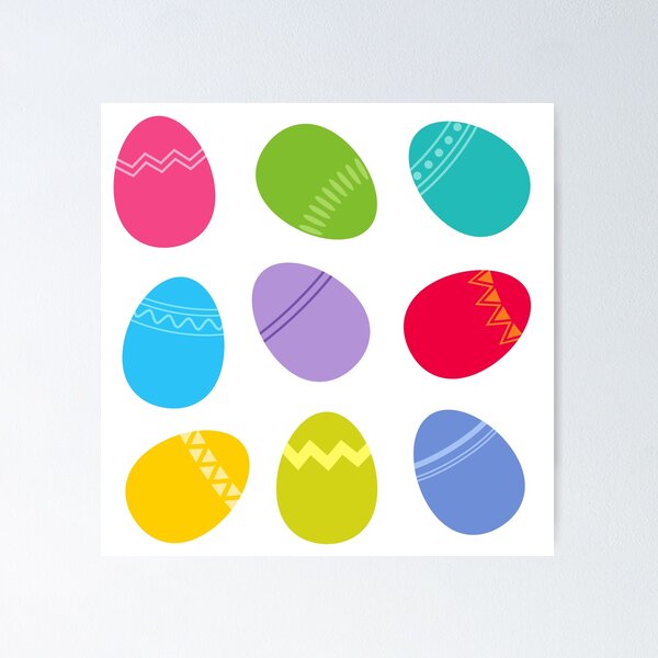 Item preview, Painted Easter eggs with a colorful pattern designed and sold by mirllustration.